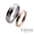 【TiMISA】格緻真愛-寬+細  純鈦對戒(雙色可選)