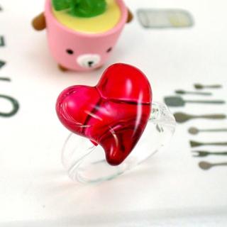 【伊飾童話】紅璃情深＊心型玻璃戒指(尺寸可選)