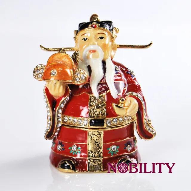 三卡寶精品】福祿壽神三星金屬擺件工藝品進口奧地利水鑽(珠寶盒套組