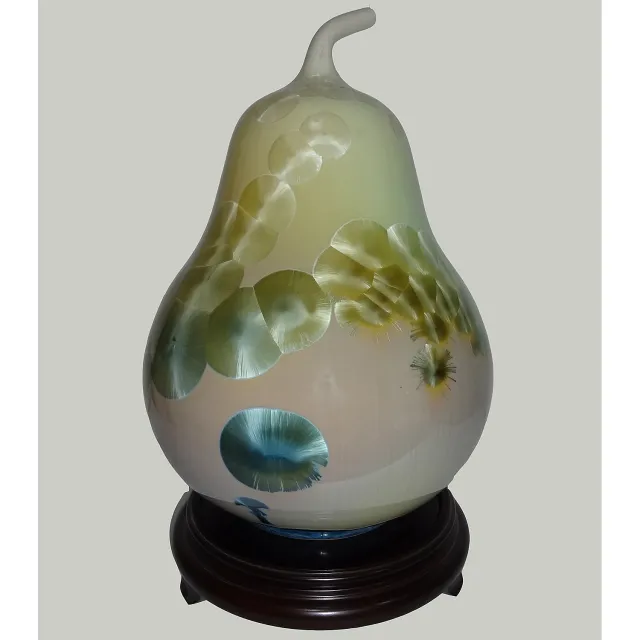 【開運陶源】聚寶盆 葫蘆甕 結晶釉瓷器 寓意 福祿壽-台灣首席結晶釉大師 彭文雄- 送禮首選!(14 inch福到)