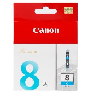 【Canon】官方直營 CLI-8C 原廠藍色墨水匣(iP3300/iP4200/iP4300/Pro9000/Pro9000MarkII/MP510/MP530)