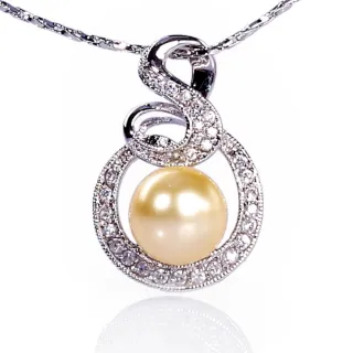 【小樂珠寶】發財3A南洋深海貝珍珠墜子項鍊(招財好運氣八八好運款)