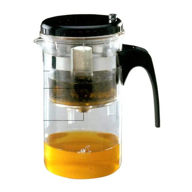 【臺灣製】飄逸杯-1000ml-下杯耐熱玻璃(泡茶壺)