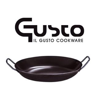 【GUSTO】無塗層黑鐵雙耳平底小鍋(20cm)