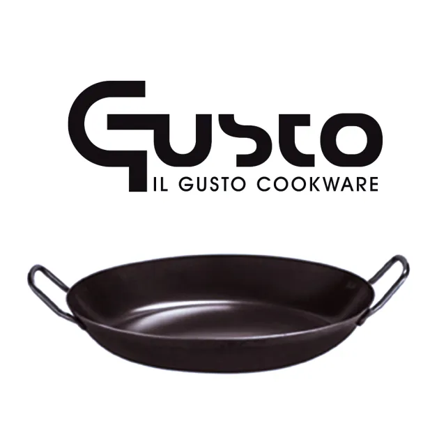 【GUSTO】無塗層黑鐵雙耳平底小鍋(20cm)