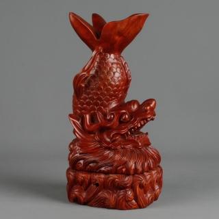【MU LIFE 雕刻藝品】高30cm獨佔鰲頭聚寶臺(薰香用品系列)