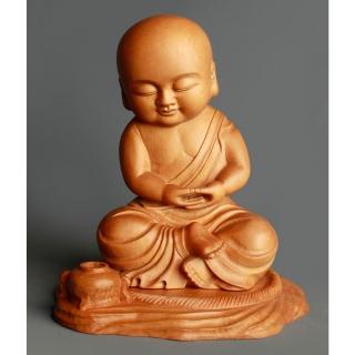 【MU LIFE 雕刻藝品】高19cm 修行童子(童子系列)