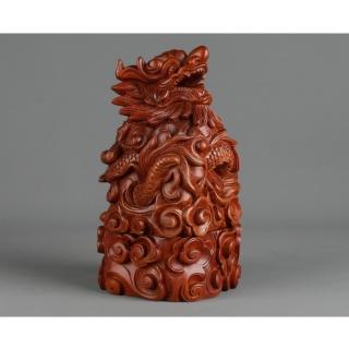 【MU LIFE 雕刻藝品】高27cm龍華富貴聚寶臺(薰香用品系列)
