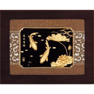 【開運陶源】純金金箔畫 -連年有餘(古典中國風系列 34x27cm)