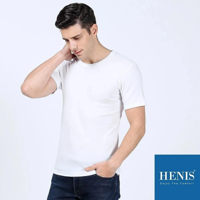 【HENIS】純棉型男圓領短袖上衣(白６件組)