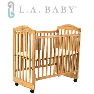 【美國 L.A. Baby】蒙特維爾美夢熊小床嬰兒床/實木/原木床(原木色 適用小家庭)