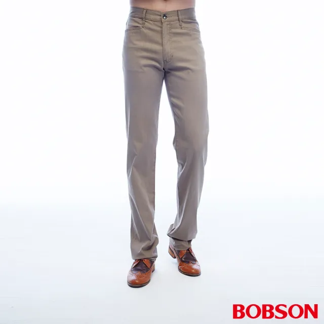 【BOBSON】男款中腰彈性直筒褲(1787-41)