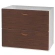 【時尚屋】二層抽屜式鋼木櫃兩色可選(木紋色Y107-5、胡桃色Y110-12)