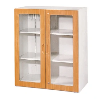 【時尚屋】三層式玻璃鋼木櫃-兩色可選