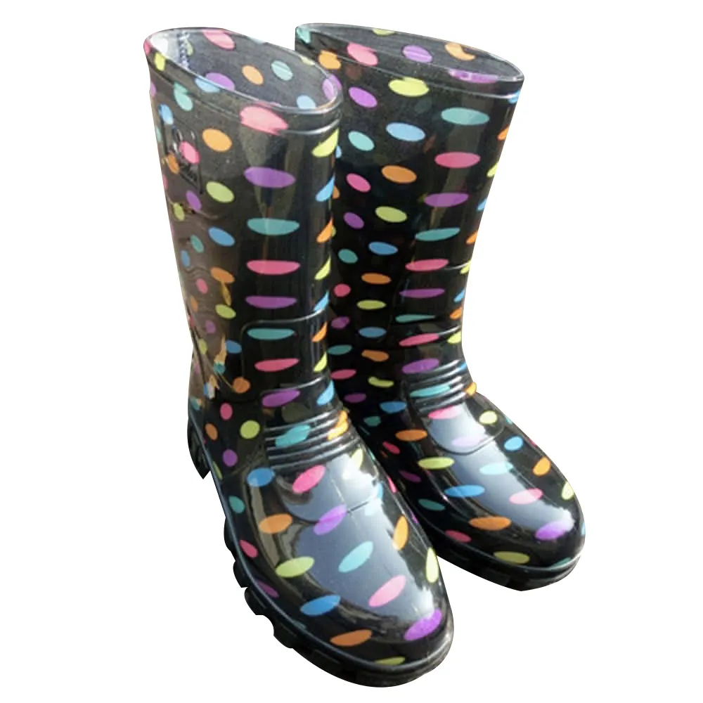 【Sanho 三和牌】MIT亮麗半筒雨靴/雨靴 休閒防水鞋(黑色/台灣製造  現貨)