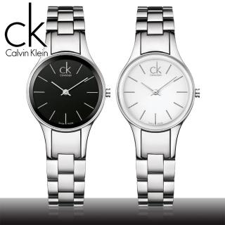 【瑞士 CK手錶 Calvin Klein】黑麵藍寶石水晶摩登極簡風女錶(K4323130-K4323126)