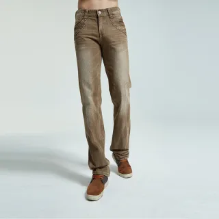 【BOBSON】男款洗刷紋半舊直筒褲(1784-75)