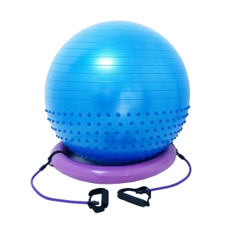 【Sport-gym】70cm半棵顆粒半平面韻律生產球組-含底座圈圈 彈力繩