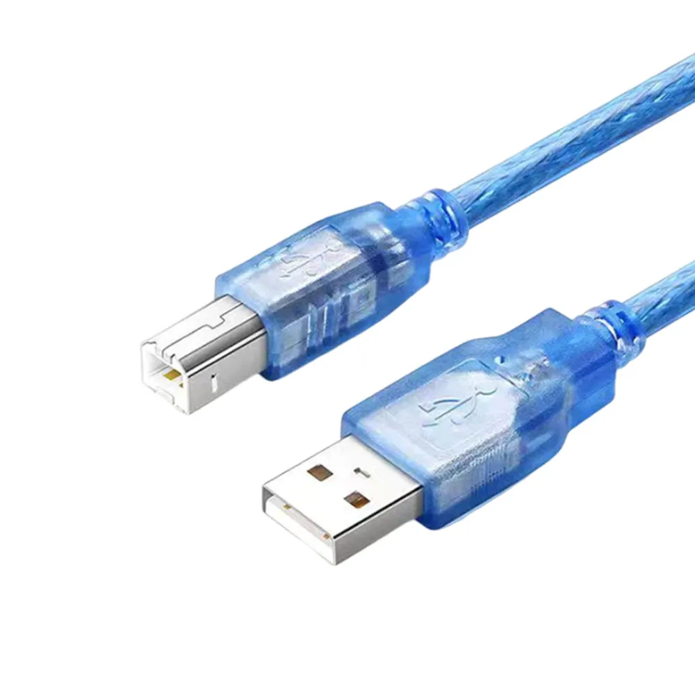 【Bravo-u】USB 2.0 傳真機印表機連接線/A公對B公(透藍0.3米- 2入)
