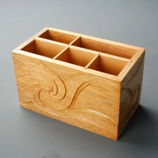 【MU LIFE 荒木雕塑藝品】海天雲舞收納盒(檜木)