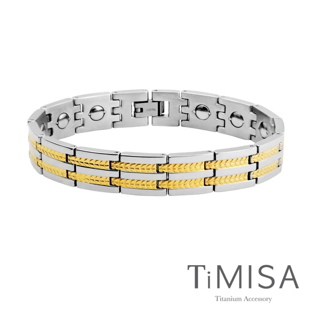 【TiMISA】豐收之歌-寬版 純鈦鍺手鍊(雙色可選)