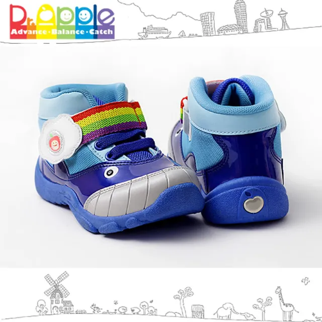 【Dr. Apple 機能童鞋】出清特賣x可愛小鯨魚造型透氣童鞋(藍)