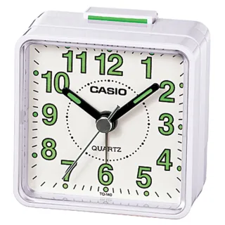 【CASIO 卡西歐】復古造型輕巧指針鬧鐘(白-TQ-140-7)