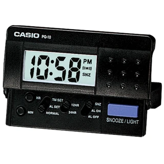 【CASIO 卡西歐】輕便數位電子鬧鐘(黑-PQ-10-1R)