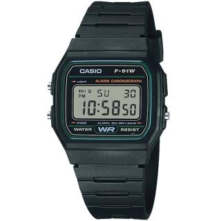 【CASIO 卡西歐】潮流運動電子錶(F-91W-3)