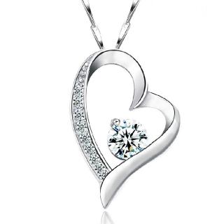 【I.Dear Jewelry】心扉之吻晶鑽經典項鍊(銀白)
