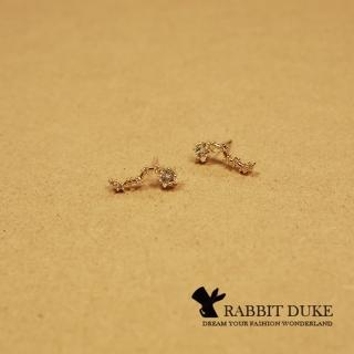 【RD 兔子公爵】現貨 經典歐美風格 個性璀璨星星排列小鑽氣質款耳環(單色)
