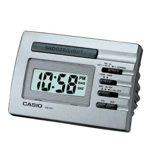 【CASIO 卡西歐】數位電子鬧鐘(銀灰-DQ-541D-8RDF)
