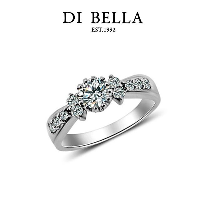 【DI BELLA】優雅現代0.30克拉八心八箭頂級完美鑽戒