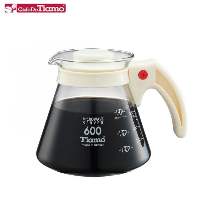【Tiamo】塑膠把手款耐熱玻璃壺600cc-白色(HG2295W)