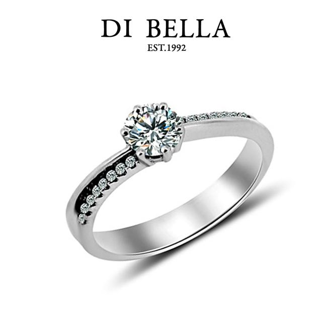【DI BELLA】經典 0.30克拉F/VS2八心八箭美鑽戒(30分)