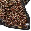 【DKNY】滿版個性迷彩綿絲混紡大領巾(黑色)