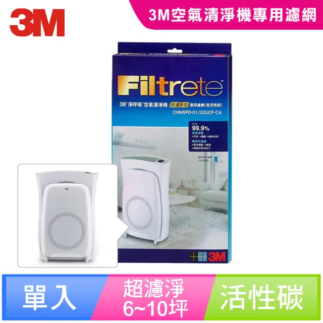 【3M】原廠濾網 超濾淨6坪/10坪清淨機活性碳專用濾網(CHIMSPD-01/02UCF-CA)