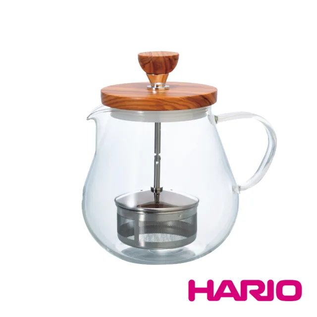 【HARIO】橄欖木濾壓茶壺(TEO-70-OV 700ml)