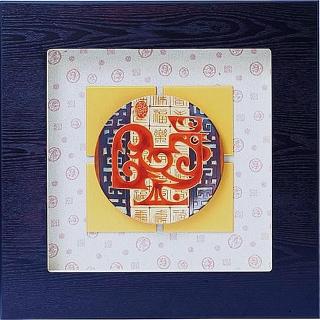 【開運陶源】居/雞家富貴 懋績/雞長留(陶盤裝飾掛畫)