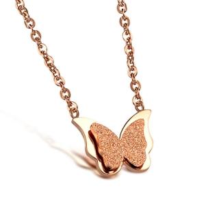 【I.Dear Jewelry】閃耀舞蝶-西德鋼-磨砂蝴蝶鈦鋼項鍊