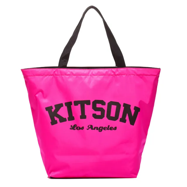 【Kitson】美式學院風寬口型托特包(PINK)