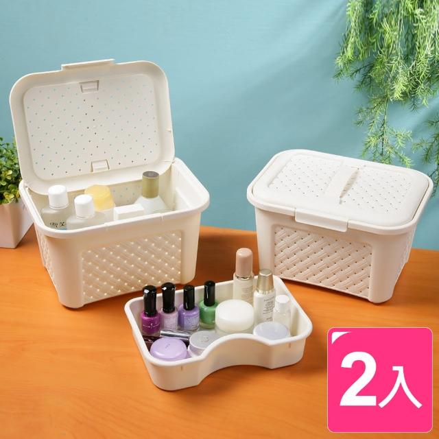 【KEYWAY 聯府】藤蔓風鄉村手提式收納籃(2入)
