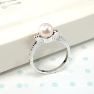 【伊飾童話】純色明眸＊粉色珍珠戒指