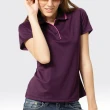 【SAMLIX 山力士】女款 MIT 台灣製 吸濕排汗 咖啡紗 羅紋領 短袖  POLO衫#SP206(粉紅.深紫)