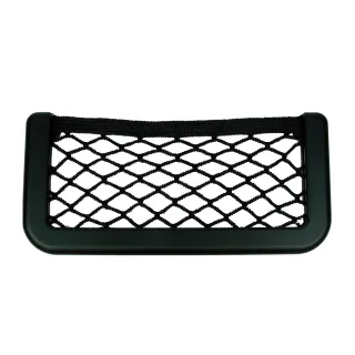 【車的背包】手機網袋加大款-黑 可黏貼可鎖附(收納網袋/儲物袋/車用收納)