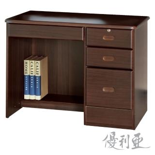 【優利亞-路克胡桃色】3.5尺書桌(下座)