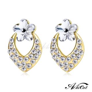 【AchiCat】耳環．耳針式．花朵(採施華洛世奇元素．新年禮物)