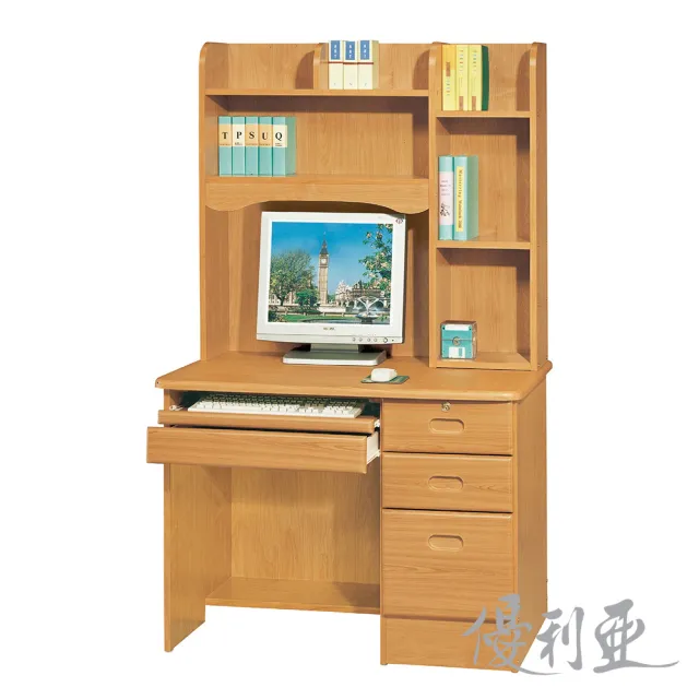 【優利亞-瑪麗赤陽色】3.5尺電腦書桌(全組)