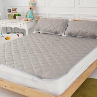 【LAMINA】咖啡紗平單式三件式保潔墊(雙人)