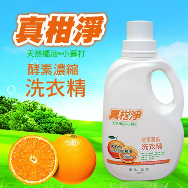【生活King】真柑淨酵素濃縮洗衣精-2000mlX8入(天然橘油+小蘇打)